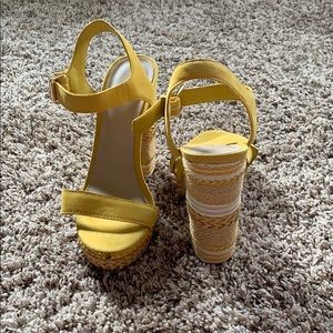 Yellow Aldo pumps